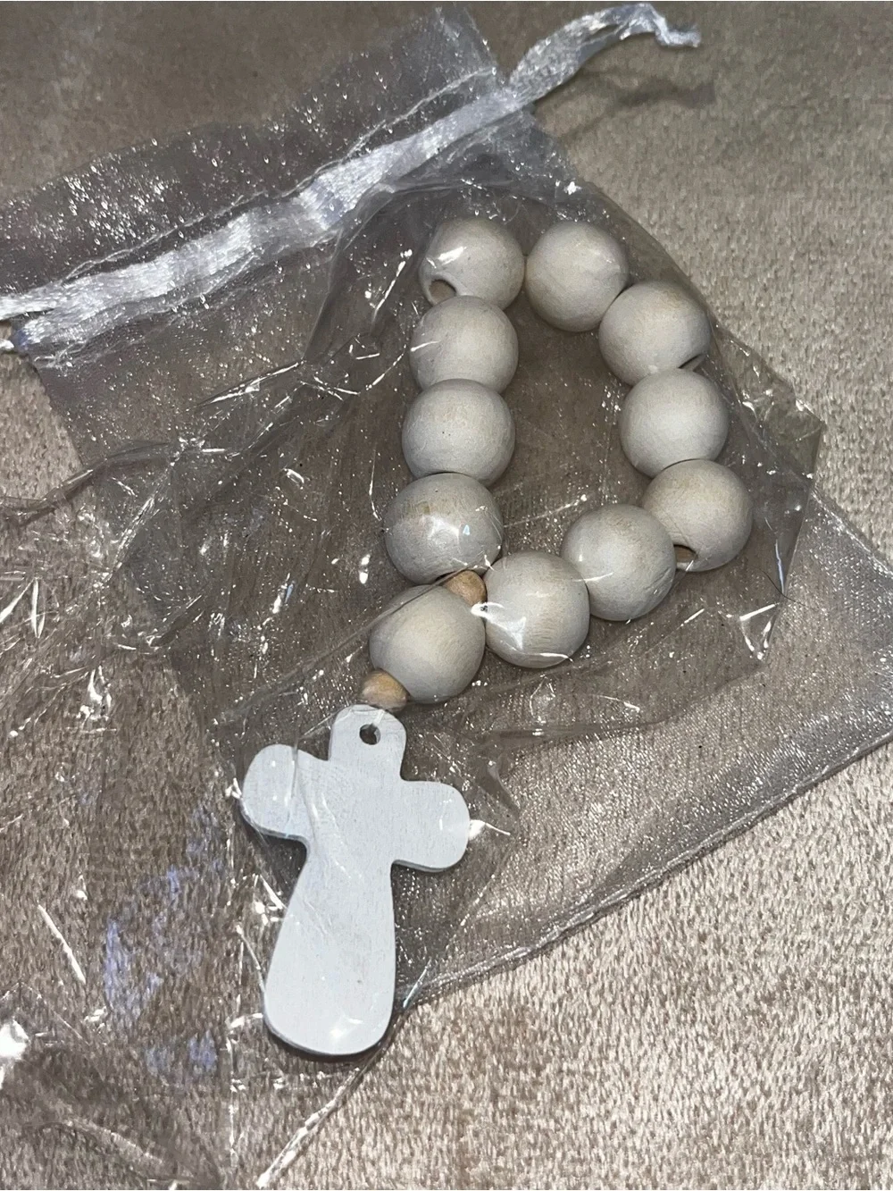 Wooden Rosary Catholic Prayer Rosary Beads with Crucifix Cross Pendant